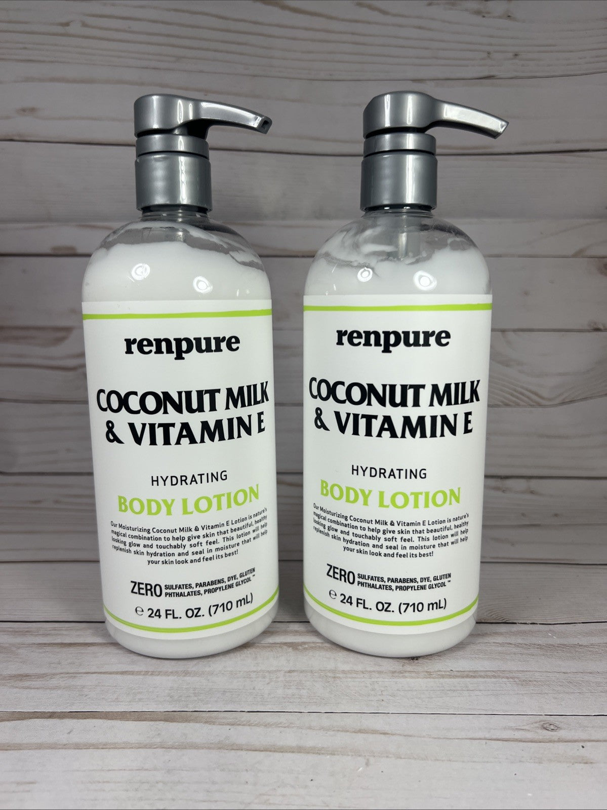 Renpure Coconut Milk & Vitamin E Body Lotion, 24oz (2-Pack)
