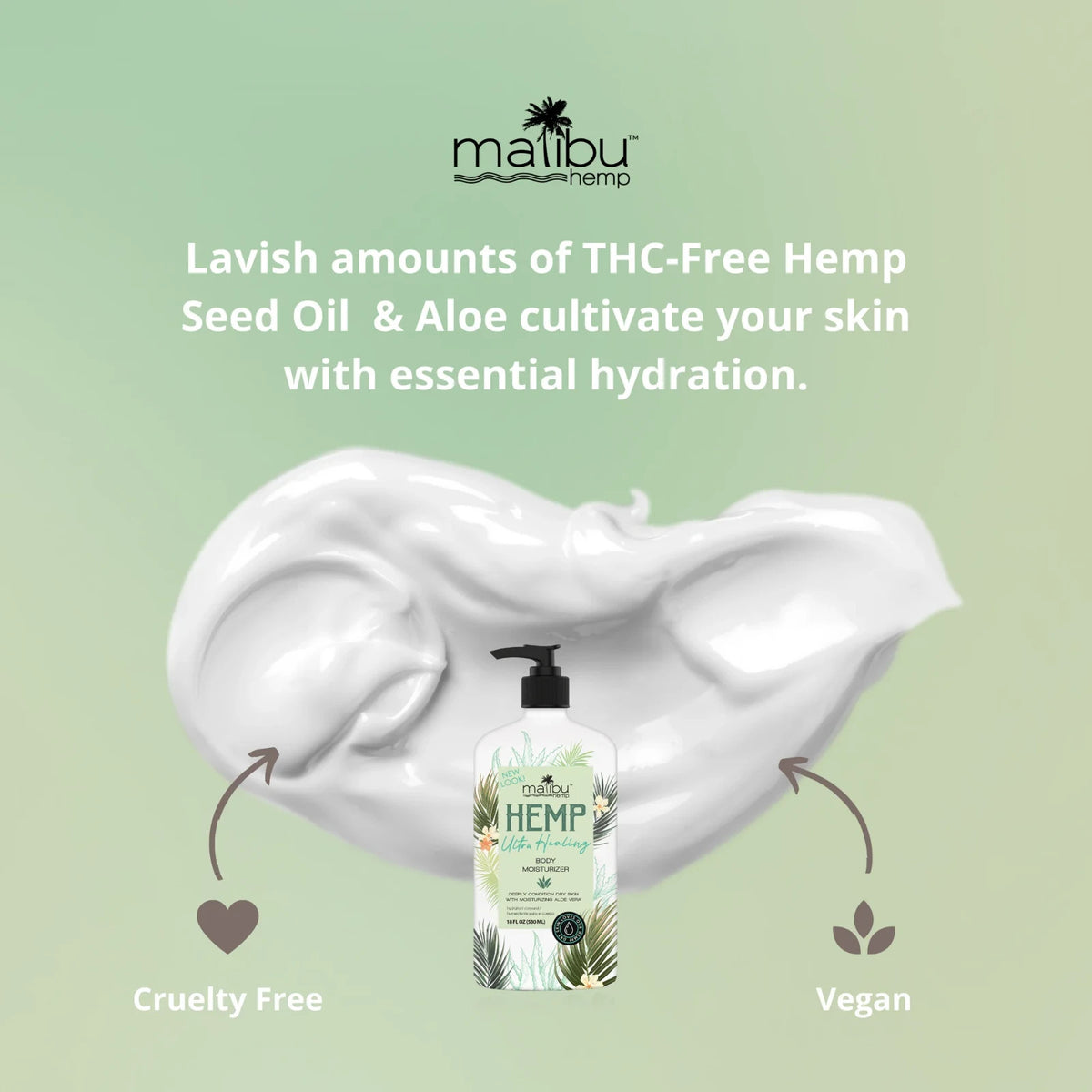 Hemp Ultra Healing Body Moisturizer for Dry Skin, 18oz