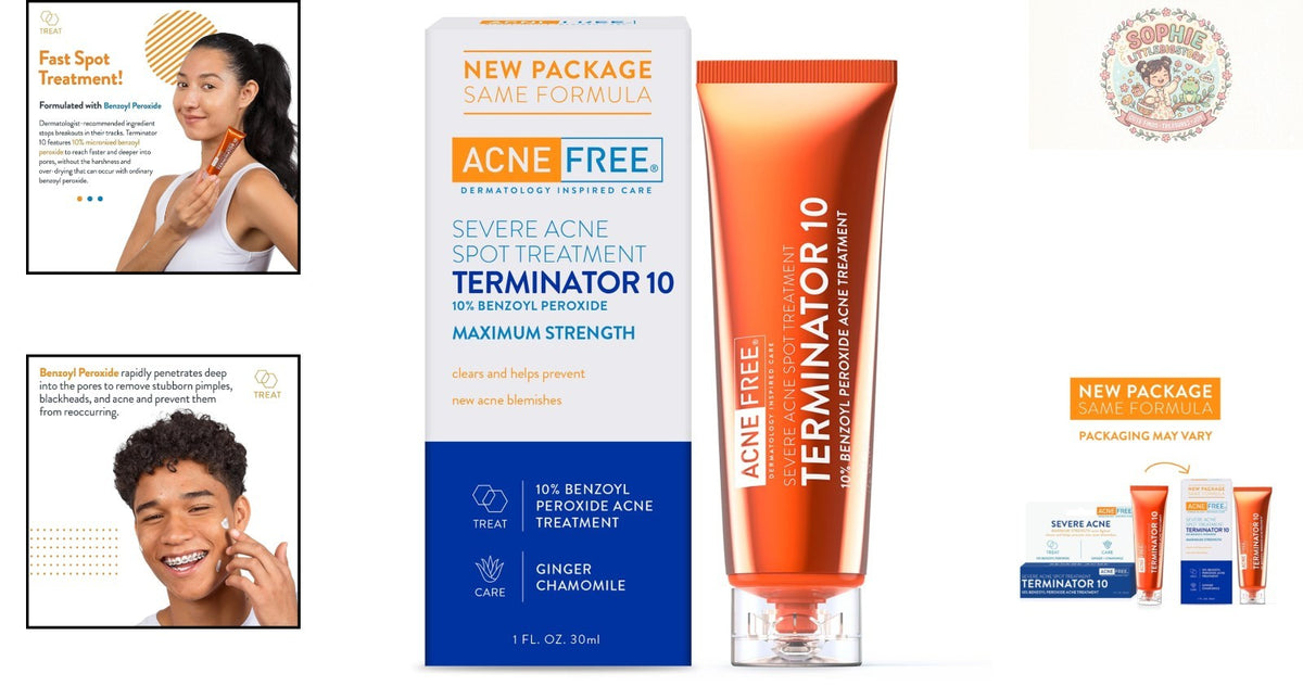 Maximum Strength Acne Spot Treatment with 10% Benzoyl Peroxide - Fast-Acting, Oil-Free, Fragrance-Free