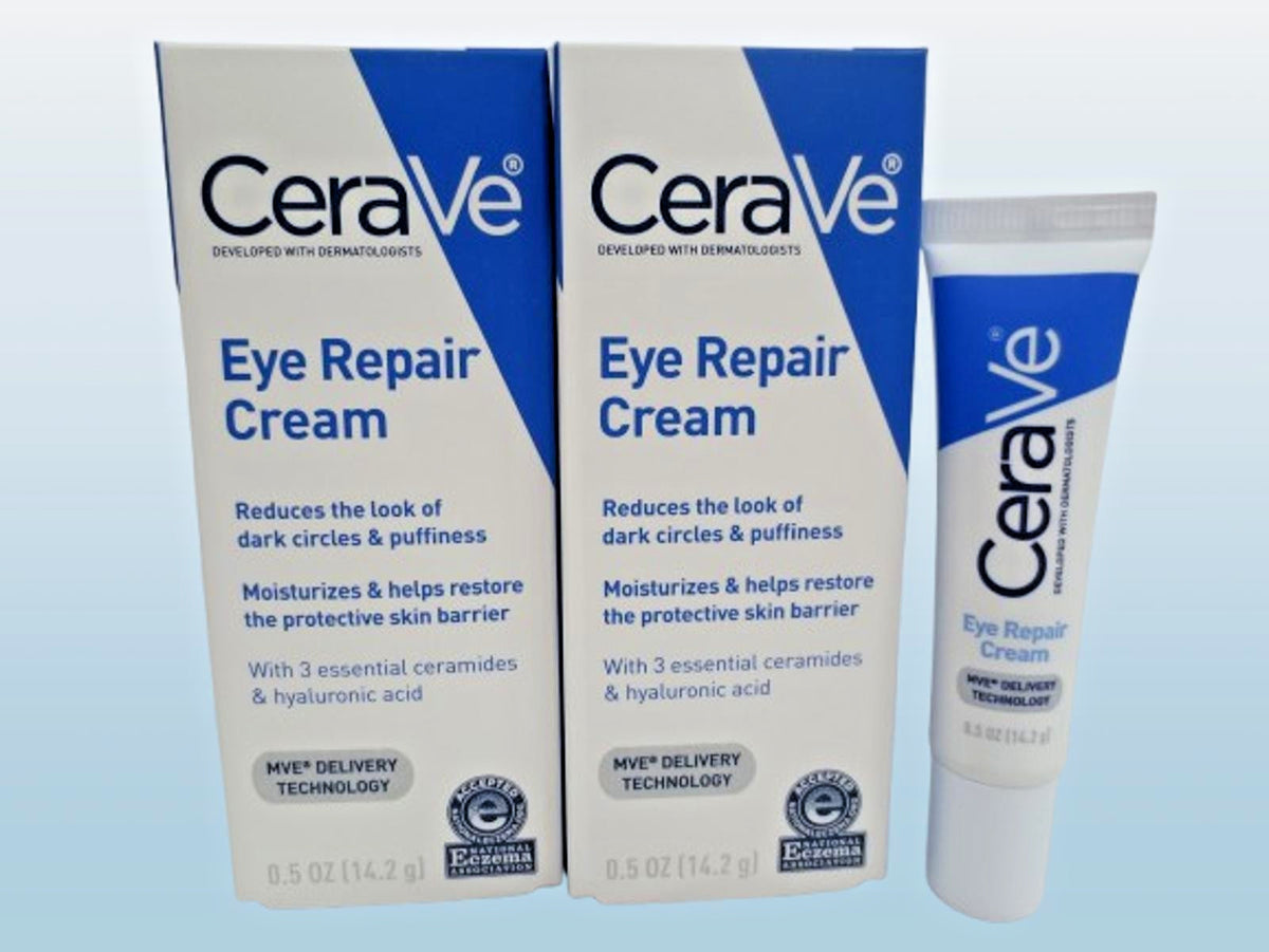 CeraVe Eye Repair Cream for Dark Circles & Puffiness - 0.5 oz Pack of 2