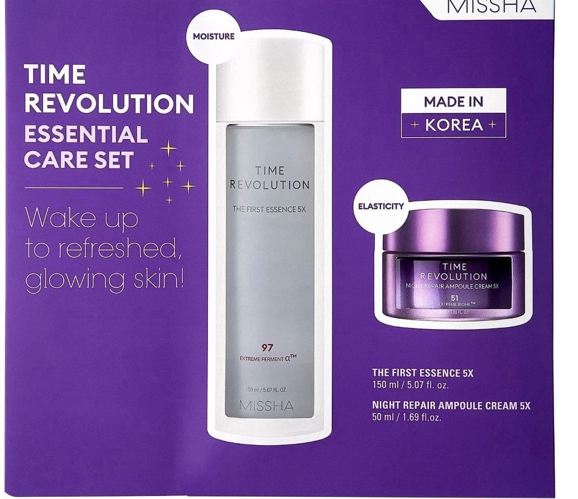 Missha First Essence Toner & Night Repair Ampoule Set - Skin Care