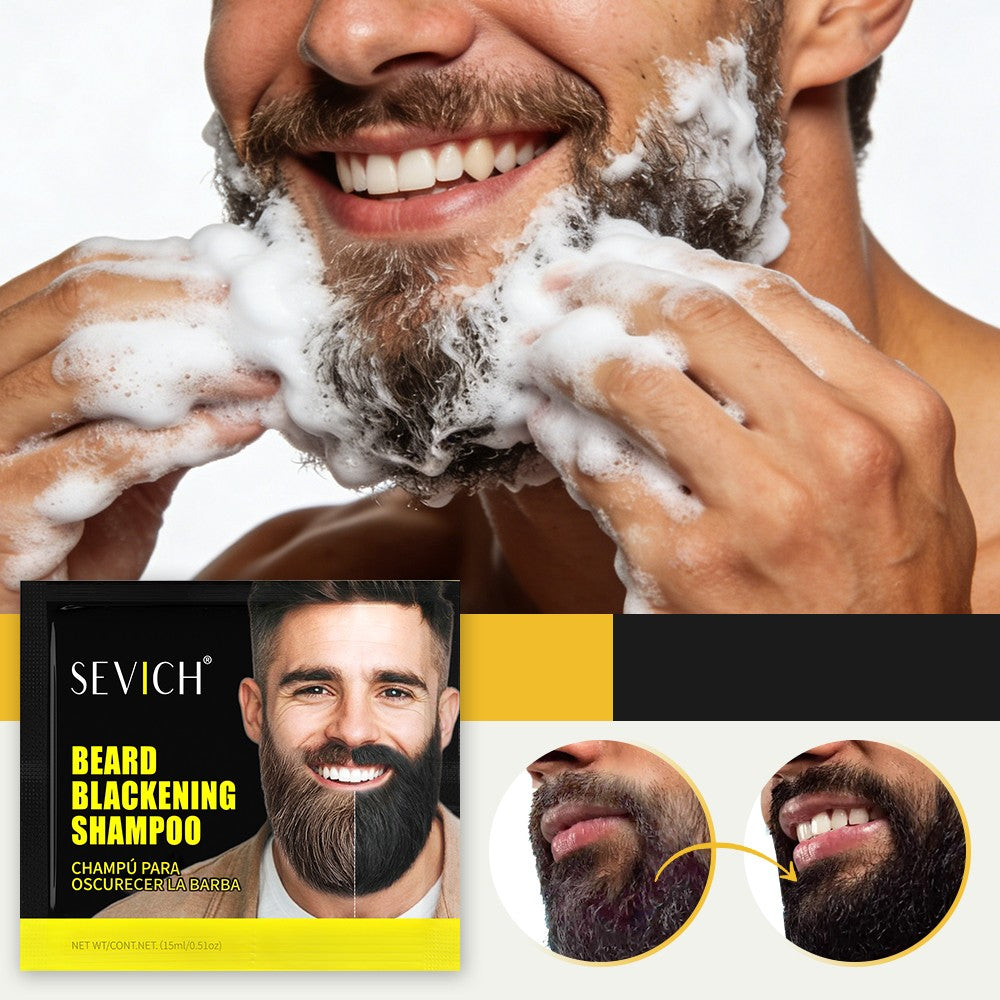 Beard Hair Dye Shampoo - Black, 20 Pack 15ml