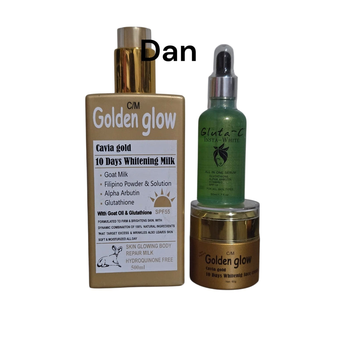 Brightening Face Lotion SPF 55 with Caviar Gold & Glutac Serum - Skin Repair & Glow