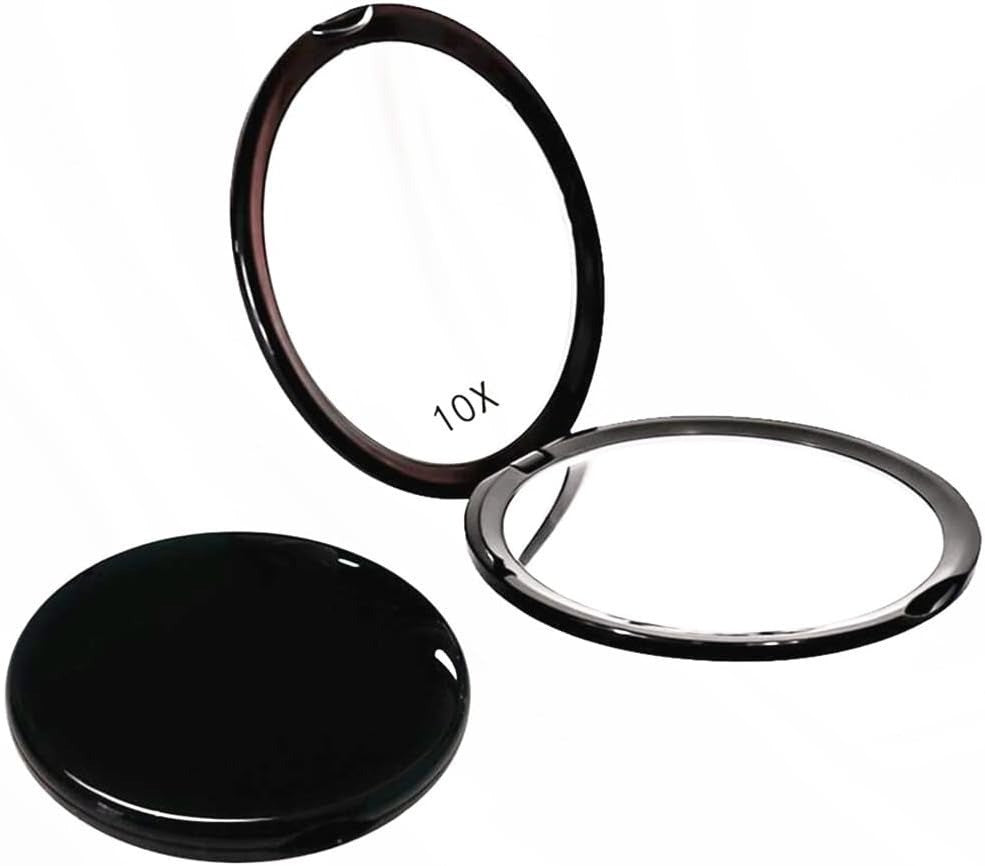 Magnifying Compact Mirror for Purse - 1x/10x Travel Makeup Mirror