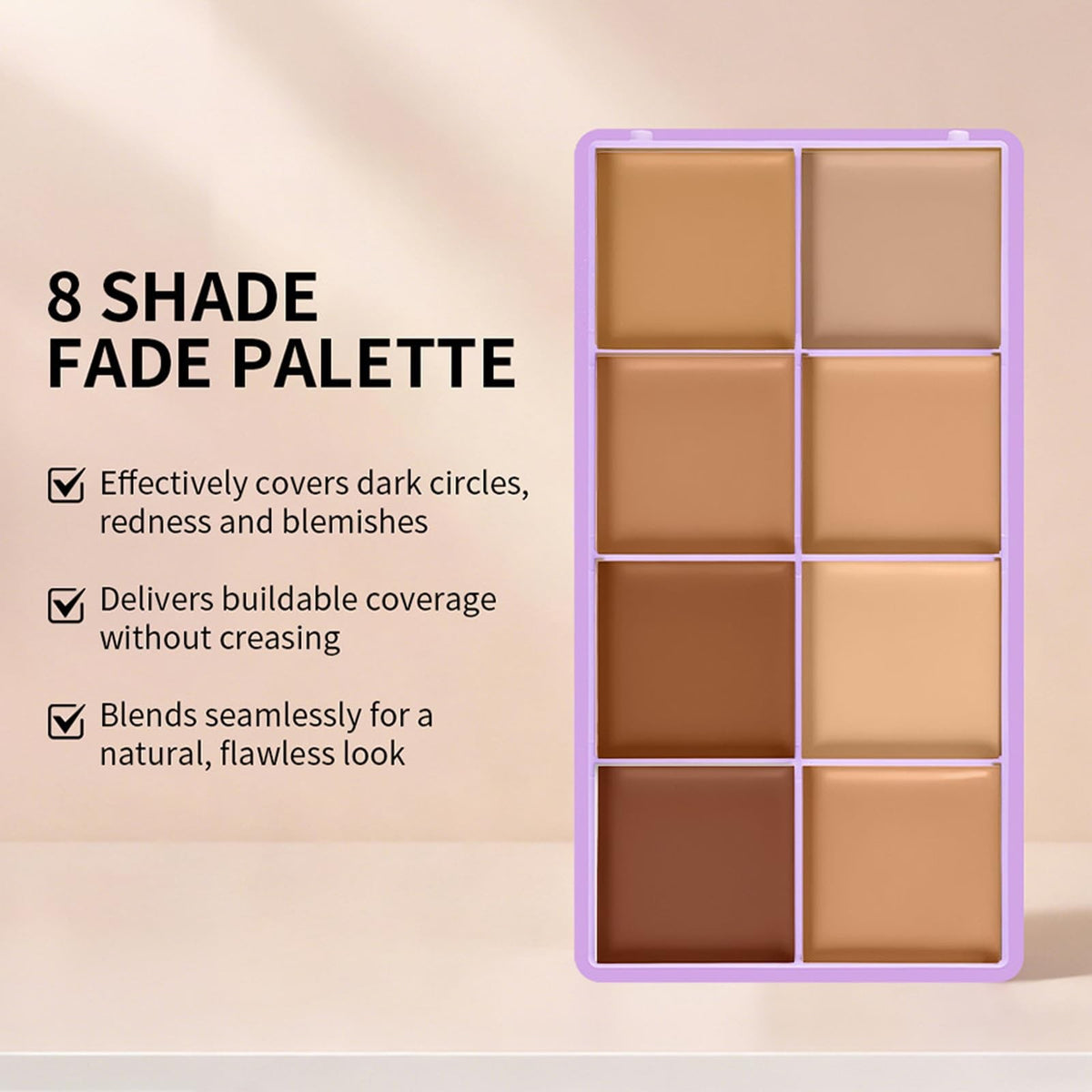 8-Color Cream Concealer Palette for Flawless Skin - Medium Shades