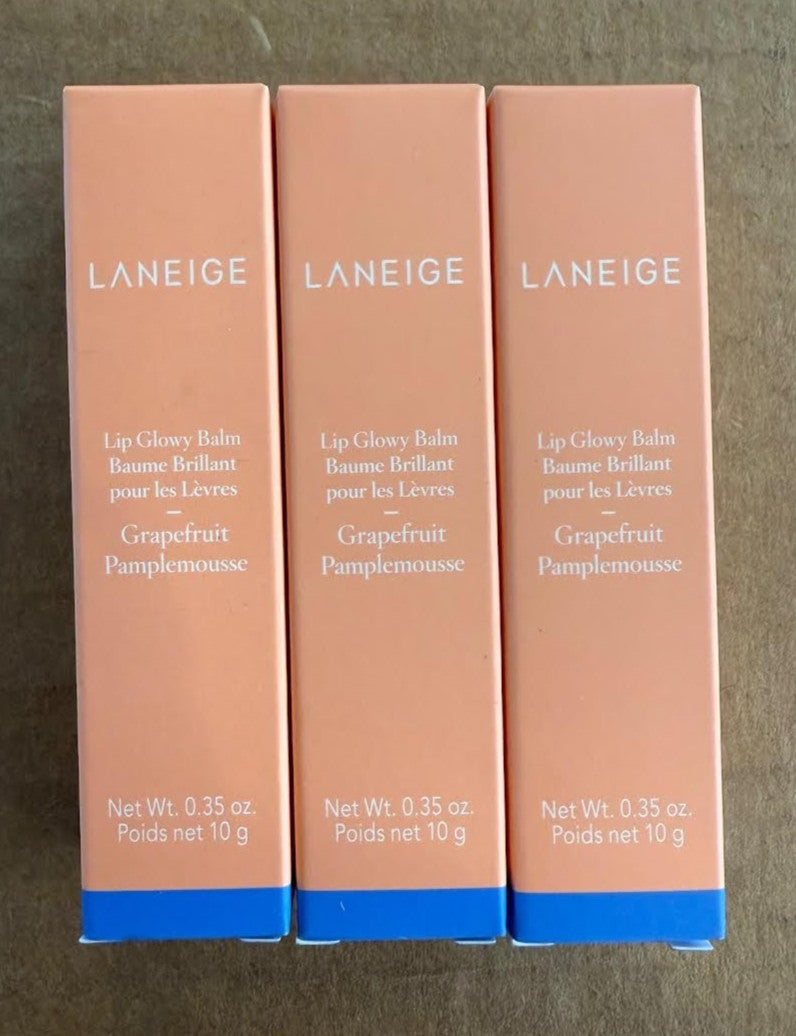 Lip Glowy Balm Grapefruit Set - Hydrating Lip Gloss 0.35 Oz x3