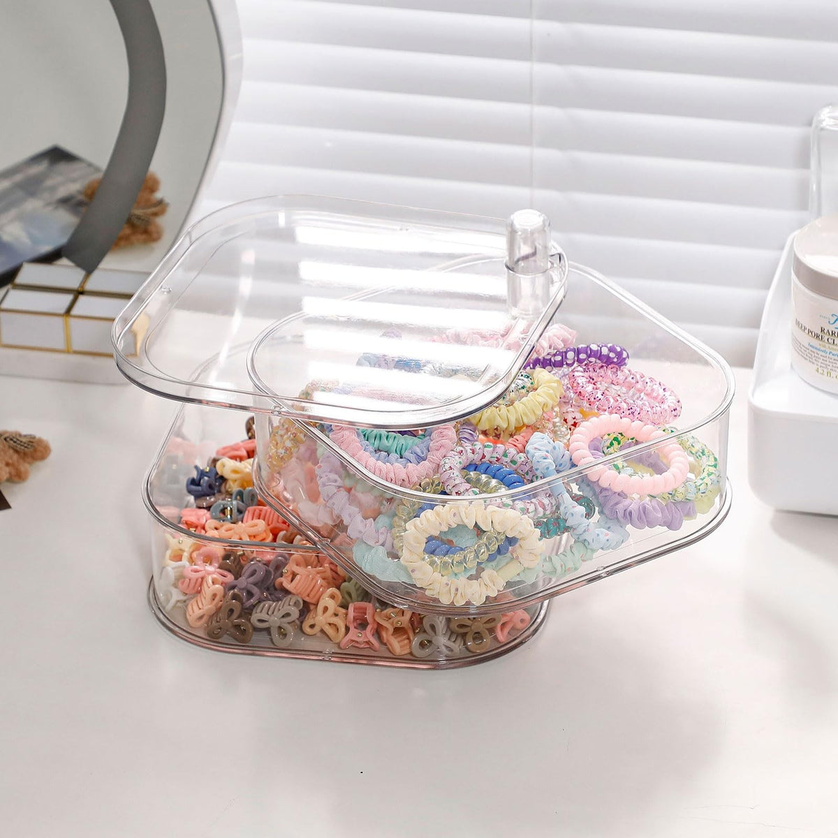 Large Rotating Hair Accessories Organizer for Girls & Women