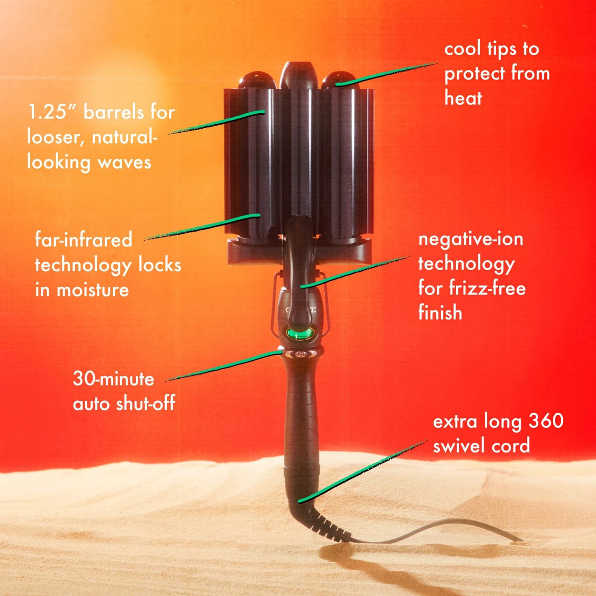 Amika Pro High Tide Jumbo Deep Waver for Beachy, Natural Waves