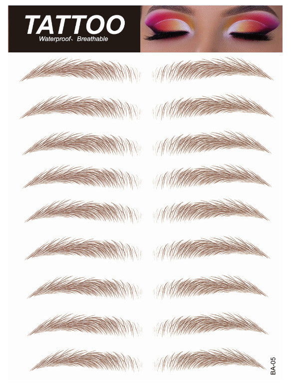 Waterproof Hair-Like Eyebrow Tattoo Stickers - Natural Microblading Effect, Reusable, 4D Texture