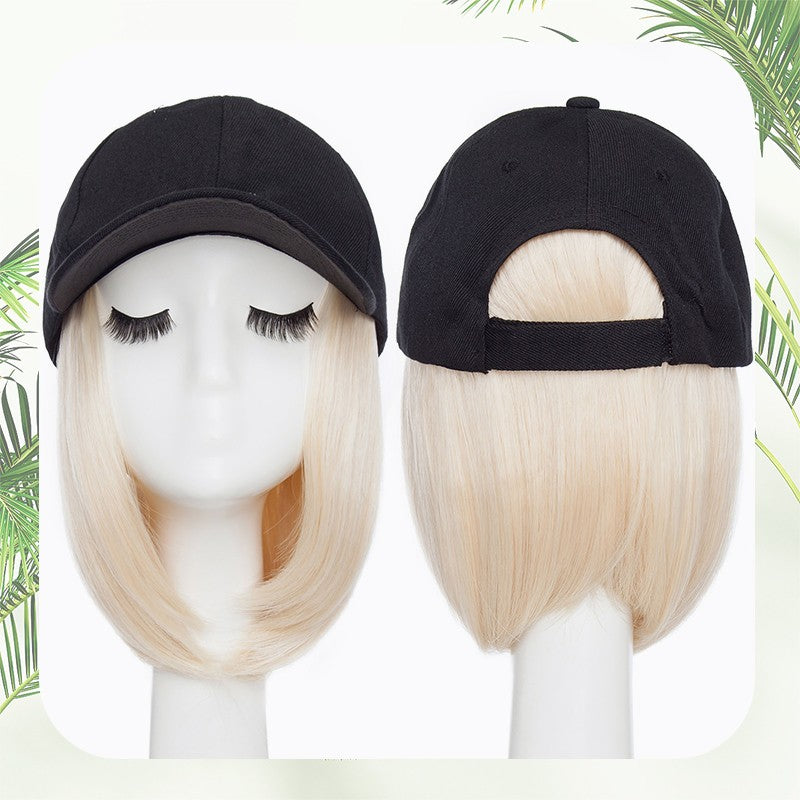 Baseball Cap with Hair Extensions - Wavy & Straight Human-Like Hairpiece