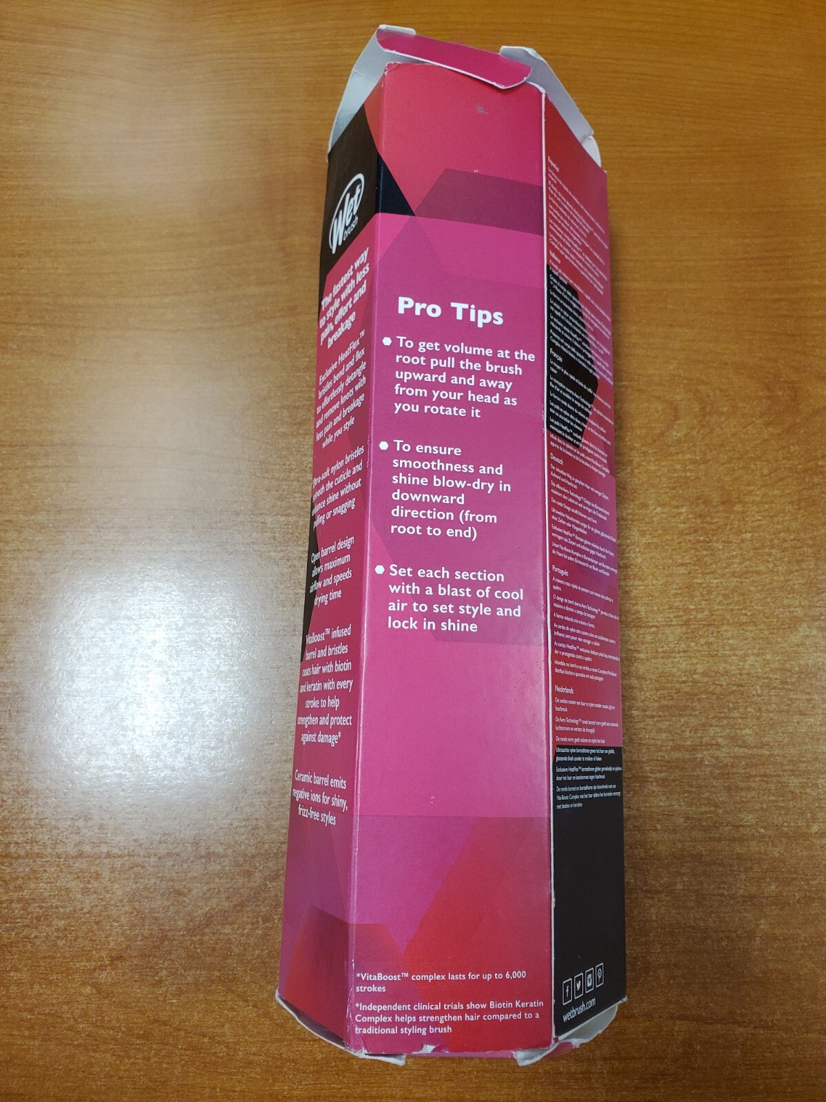 Round Open Barrel Hair Brush for All Hair Types - Pink Styling & Detangling