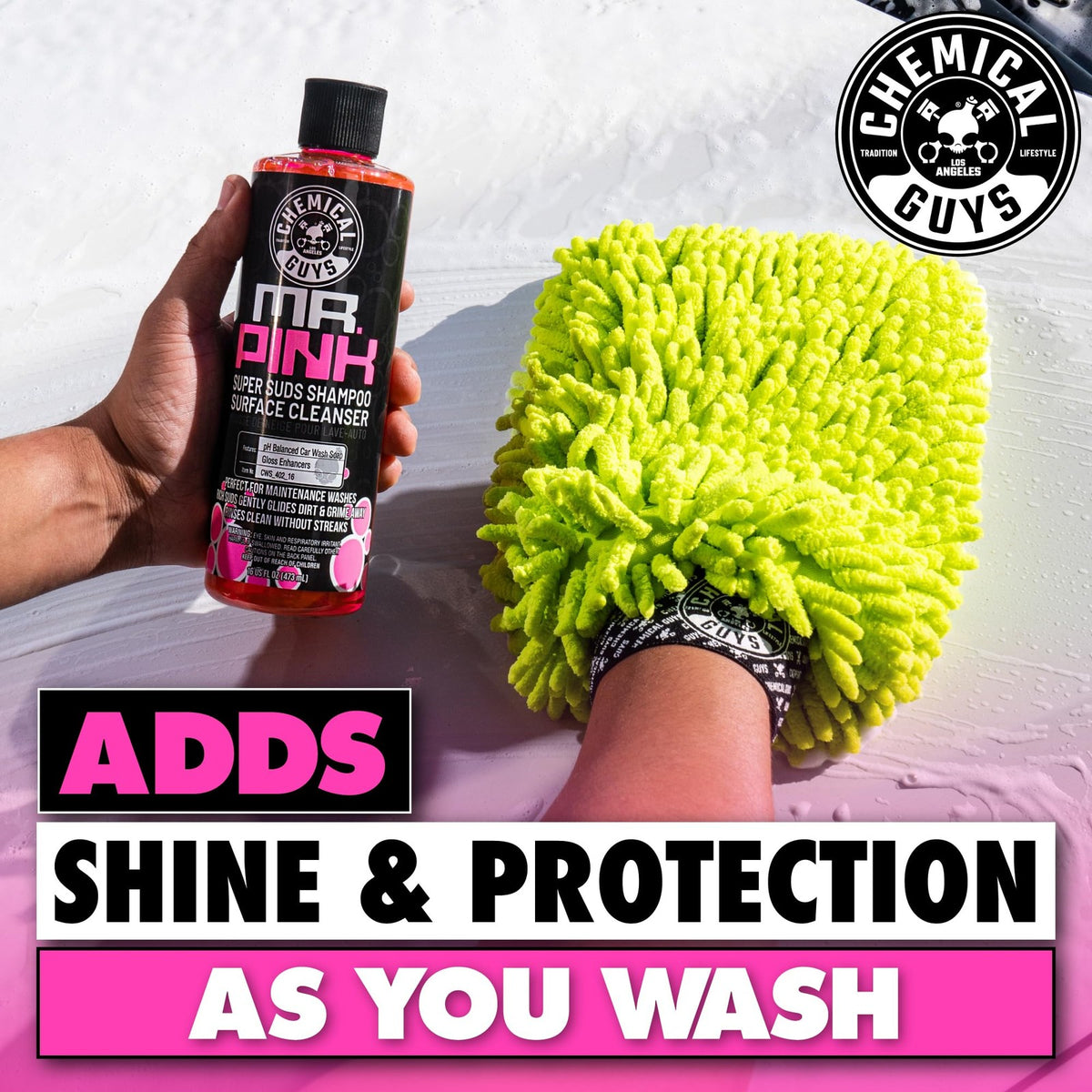 16 Fl Oz Car Wash Foam Shampoo with Wax Polymers - Pink
