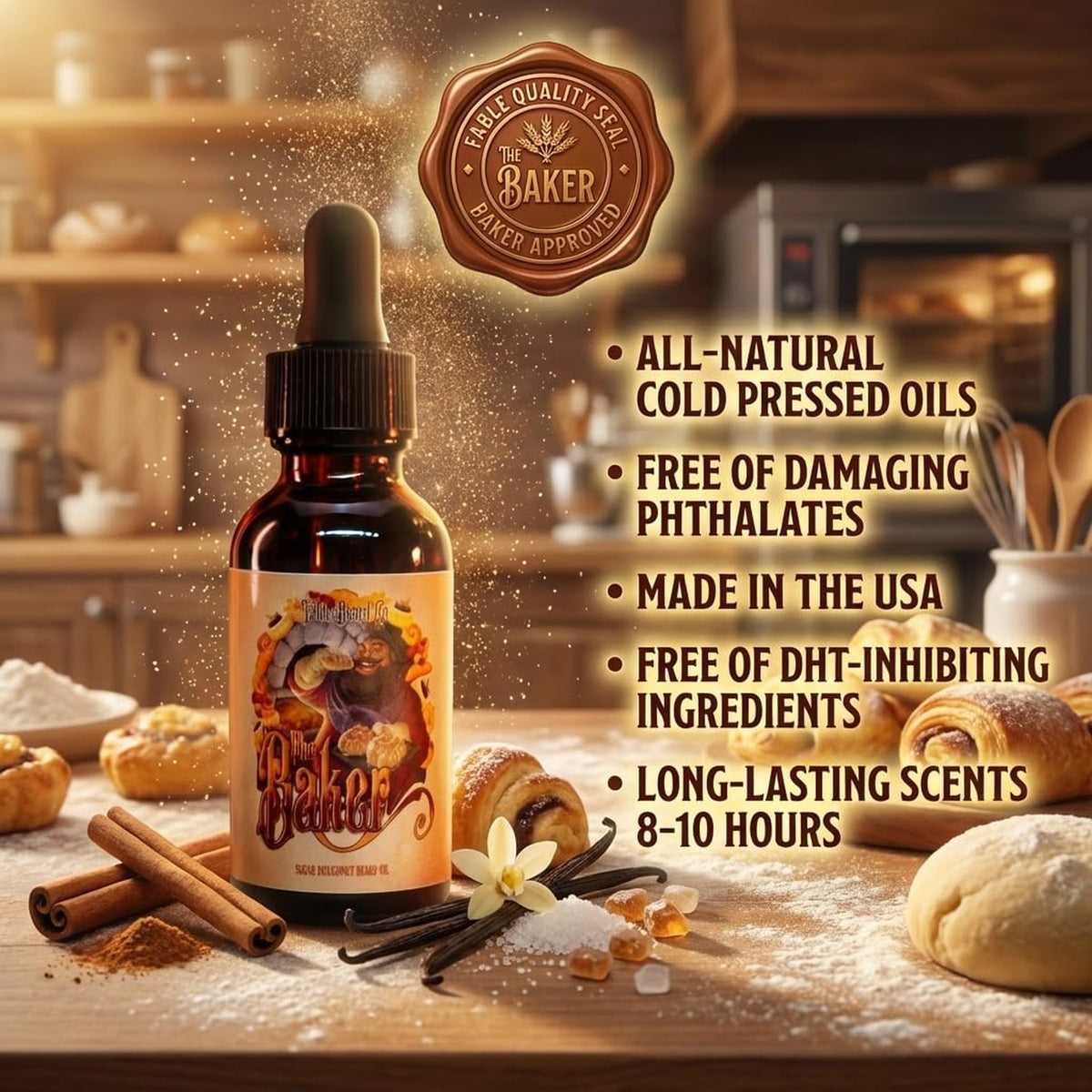 Men's Beard Oil with Jojoba, Argan & Vitamin E - Softening & Nourishing, 1 Fl Oz
