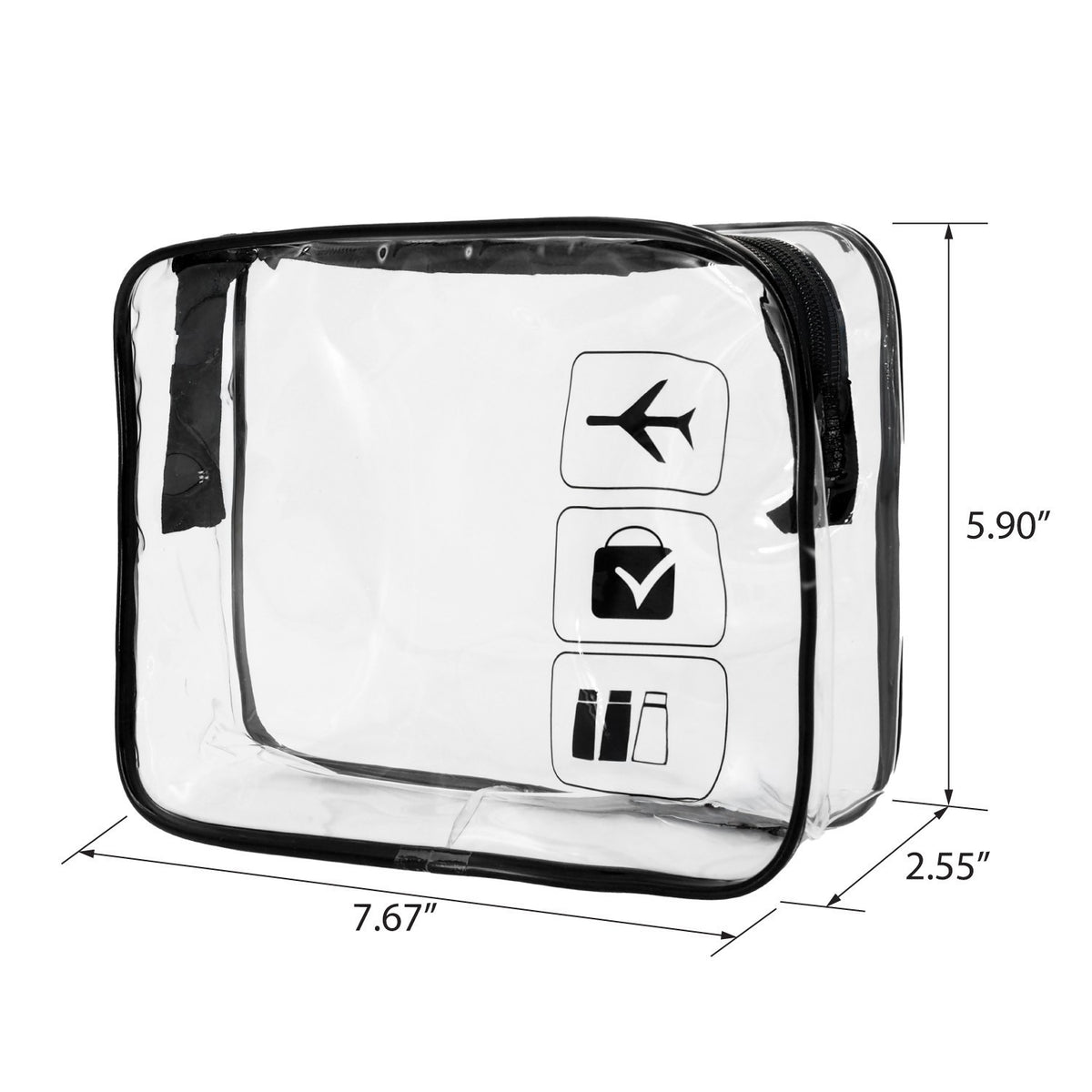 TSA Approved Clear Travel Toiletry Bag - Small Makeup & Cosmetic Organizer