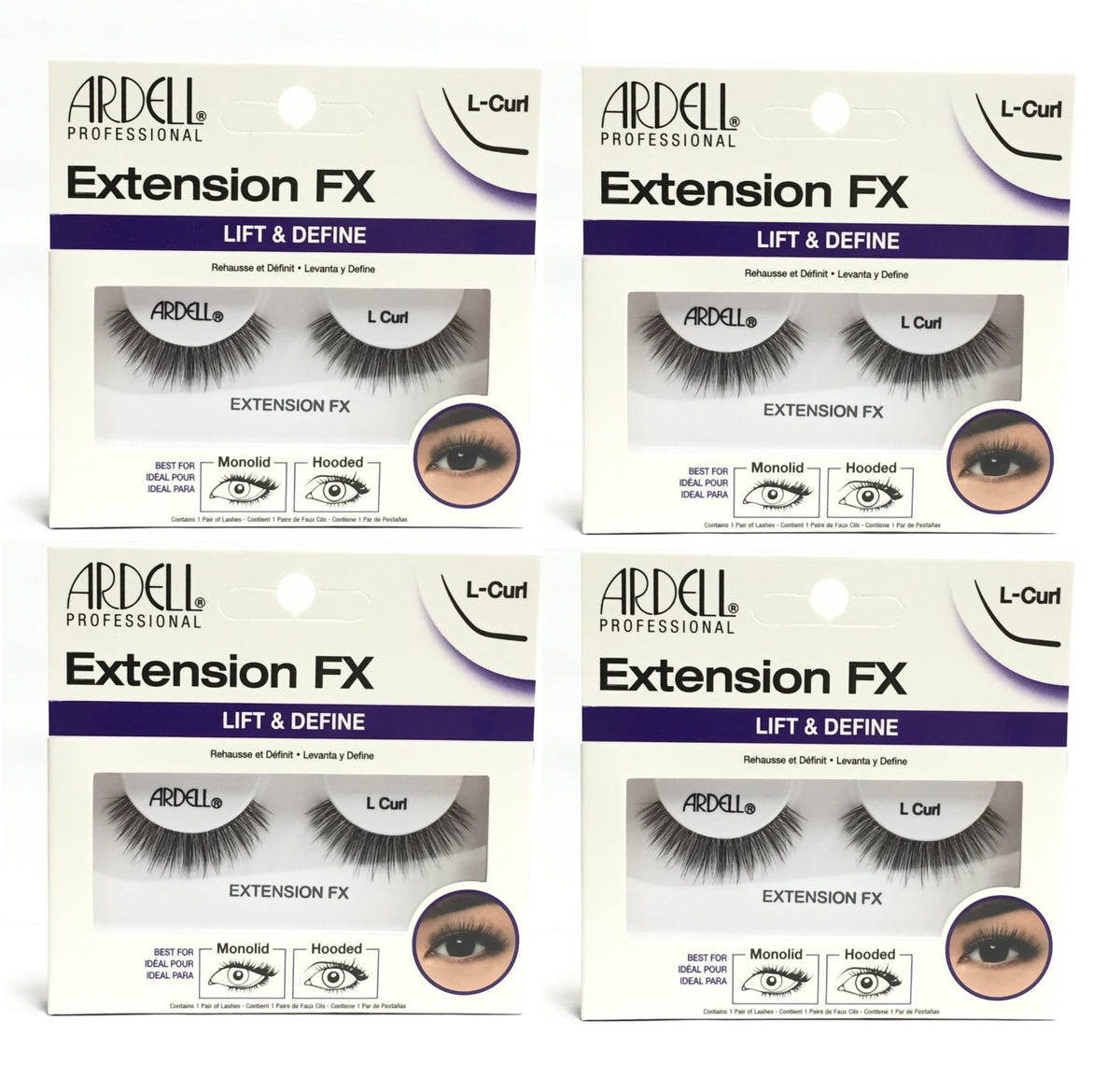 Ardell Extension FX-L Curl False Eyelashes - Pack of 4