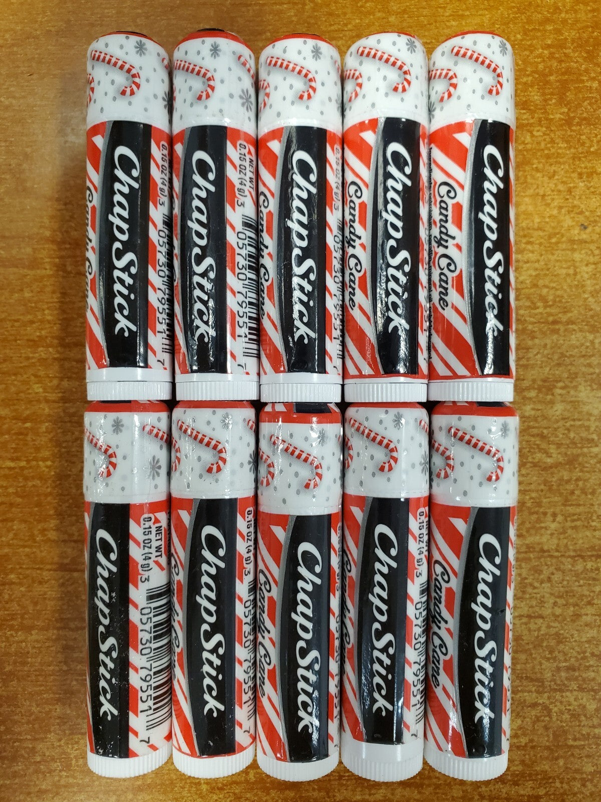 10 Pack Candy Cane Mint Lip Balm Tubes - Moisturizing & Flavored