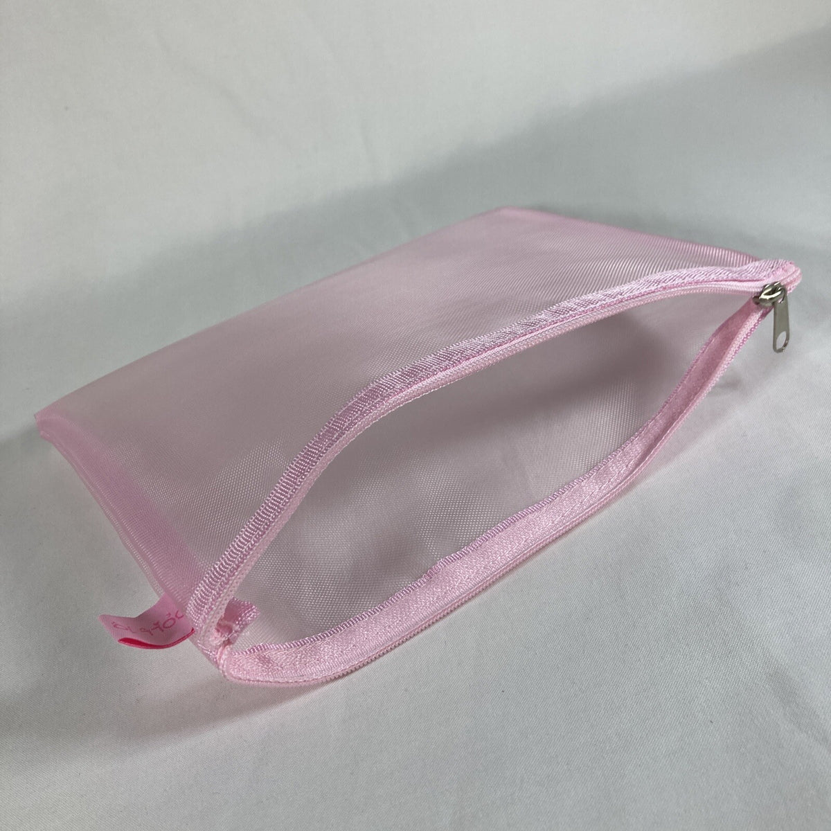 Pink Mesh Makeup Bag with Zipper 6.5 x 8.5 Inches