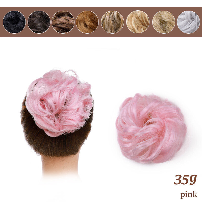 Natural Curly Messy Bun Hair Piece Extensions - Real Human Hair, Updo Scrunchie