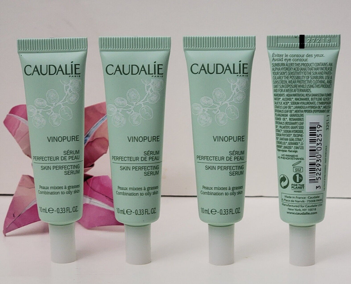 Caudalie Vinopure Skin Perfecting Serum 10ml Pack of 4 for Oily & Combination Skin