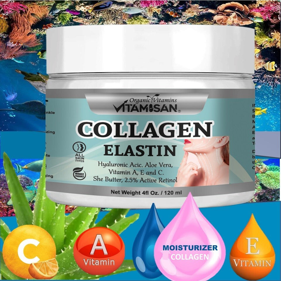 Anti-Aging Face Cream with Collagen Elastin & Vitamin E - 8 oz
