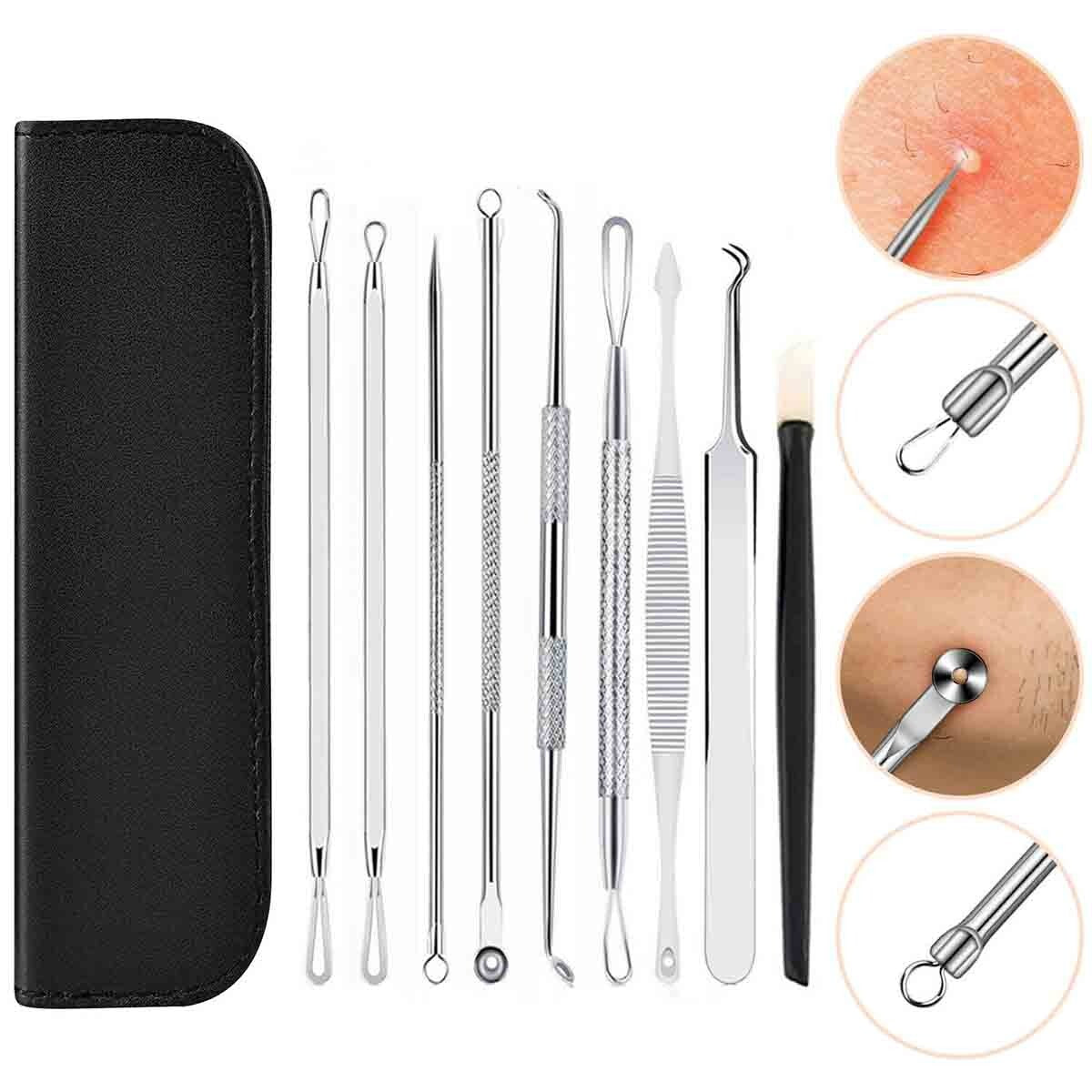 Blackhead Remover Tool Kit with 16 Extraction Heads - Pimple & Acne Spot Tool