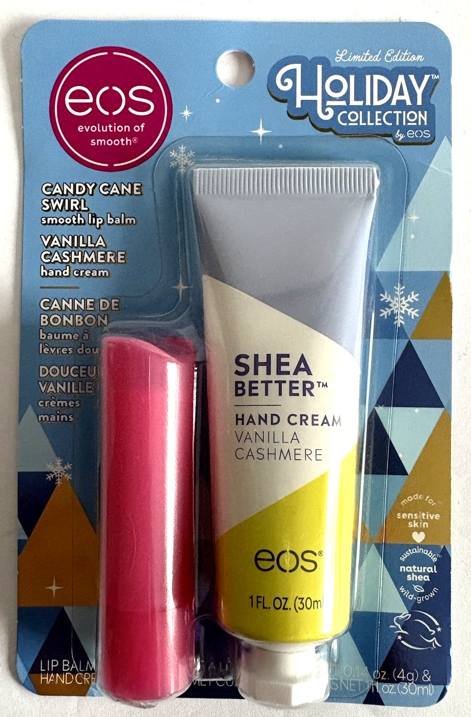 EOS Candy Cane Swirl Lip Balm & Vanilla Cashmere Hand Cream Holiday Set