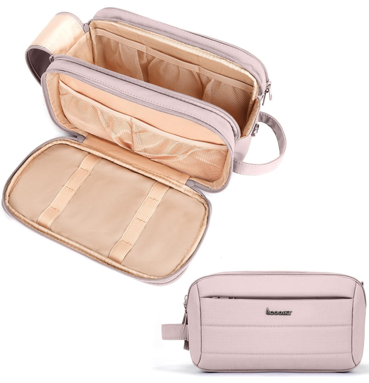 Travel Toiletry Bag Men Women Waterproof Organizer with Wet Dry Compartments