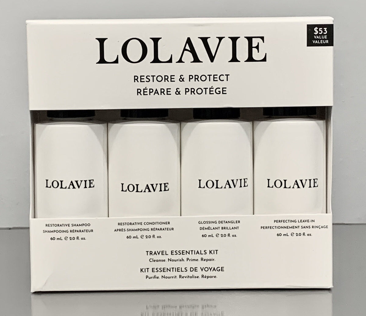 Lolavie Restorative Shampoo Conditioner Detangler Leave In 2oz (m7#Y5)