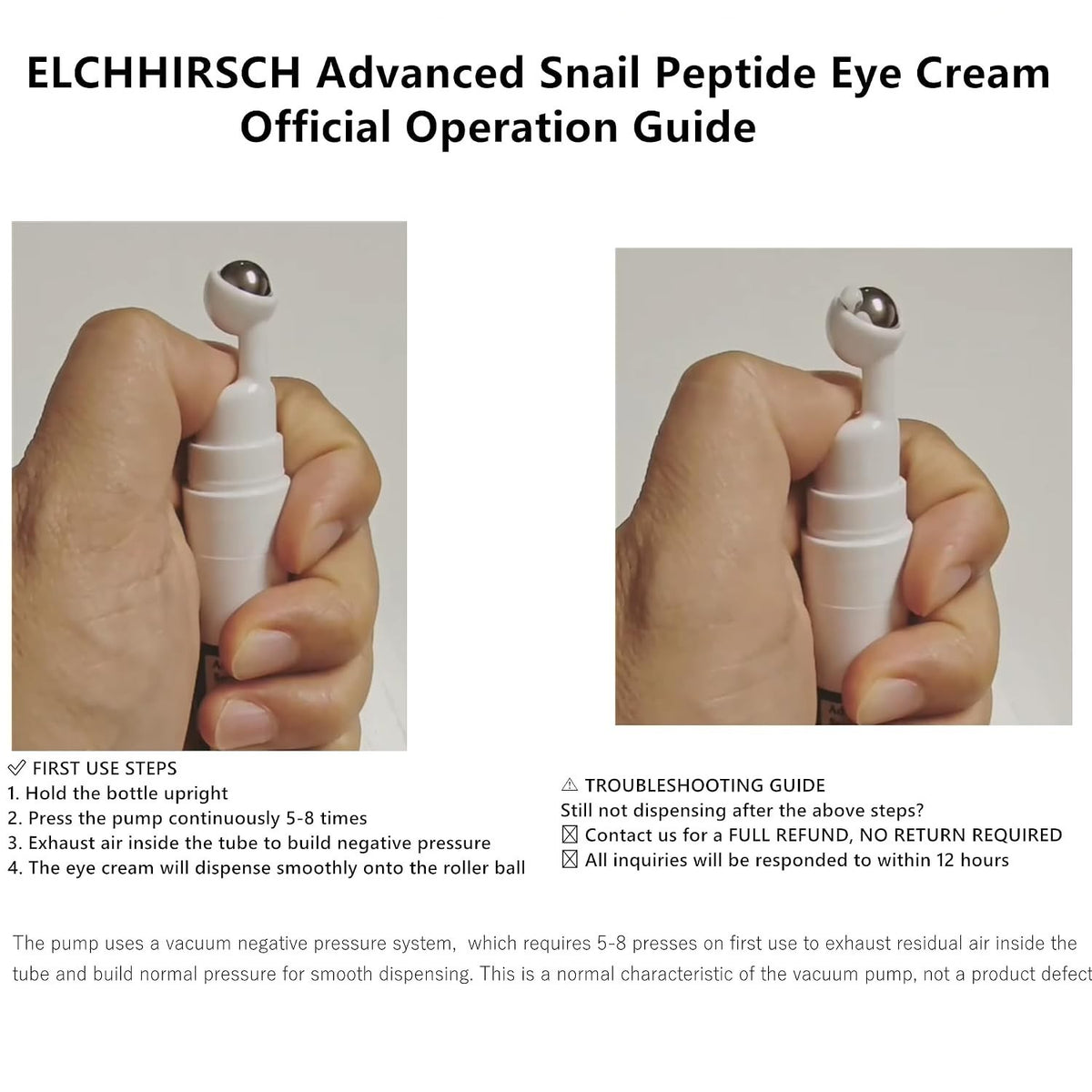 Hydrating Snail Under Eye Cream - Reduces Puffiness & Wrinkles 0.57 oz