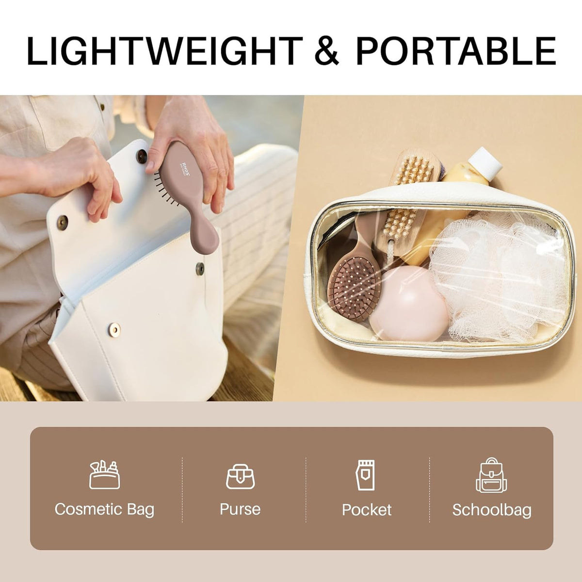 Mini Travel Hair Brush Cushion Paddle Detangler for Women Men Kids