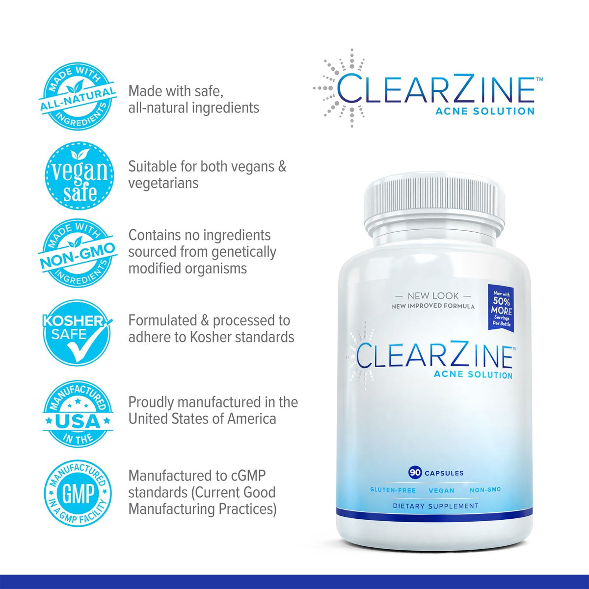 Acne Treatment Pills - Clear Skin Vitamins for Teens & Adults