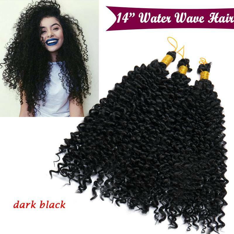 Hair Extensions Pre-Cilled Water Wave Crochet Braids Ombre 8-14 Inch