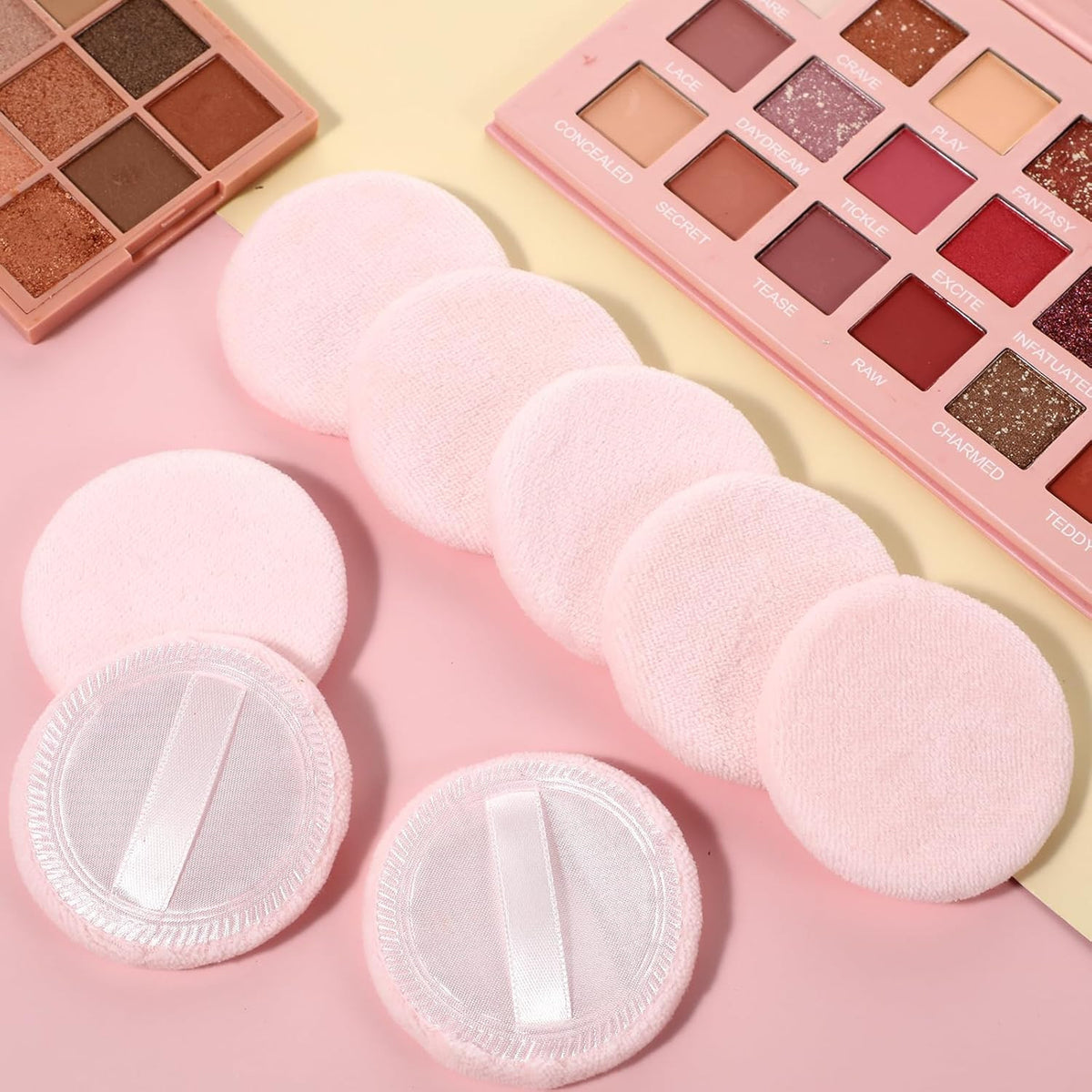 12 Pcs Makeup Powder Puffs - Cotton Velour Face Sponges for Foundation & Setting