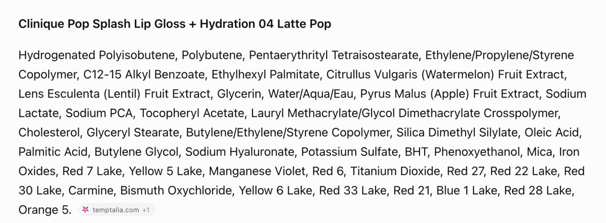 Lip Gloss with Hydration - Latte Pop Shade 0.05 oz, Clinique