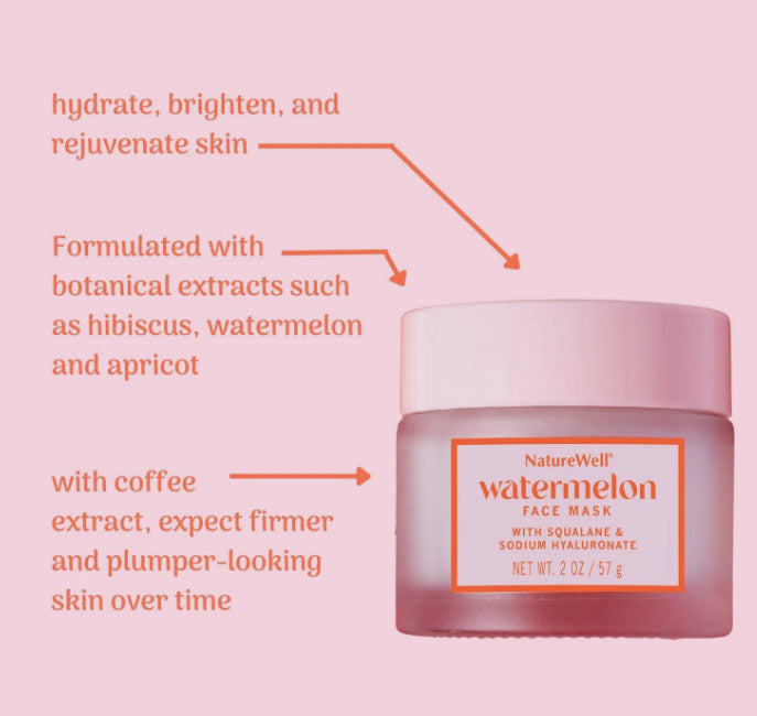 Watermelon & Squalane Hydrating Face Mask, 2 Pack