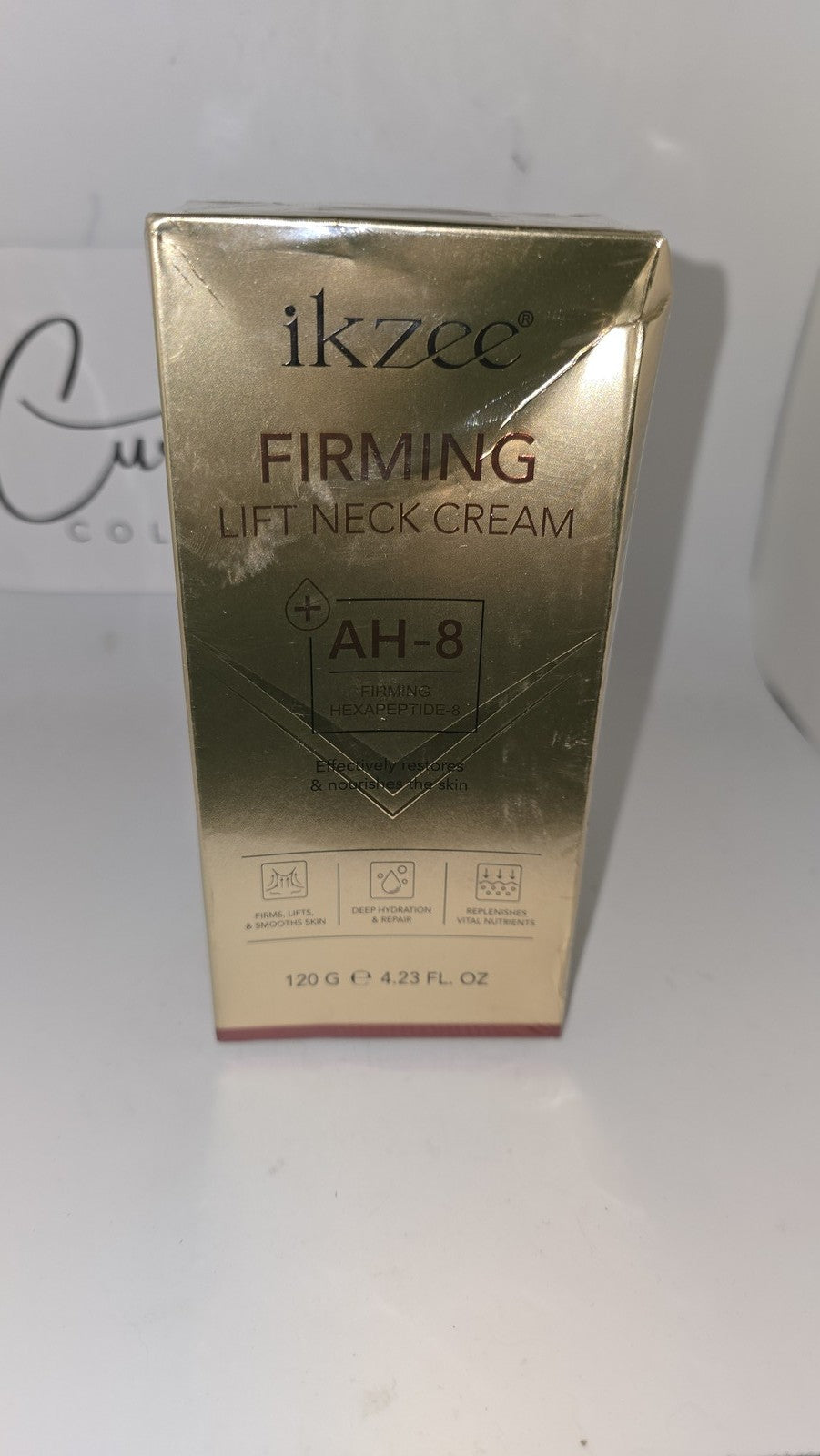 Ikzee Firming Lift Neck Cream with AH-8 & 360° Roller Massager - Anti-Aging 4.23 oz