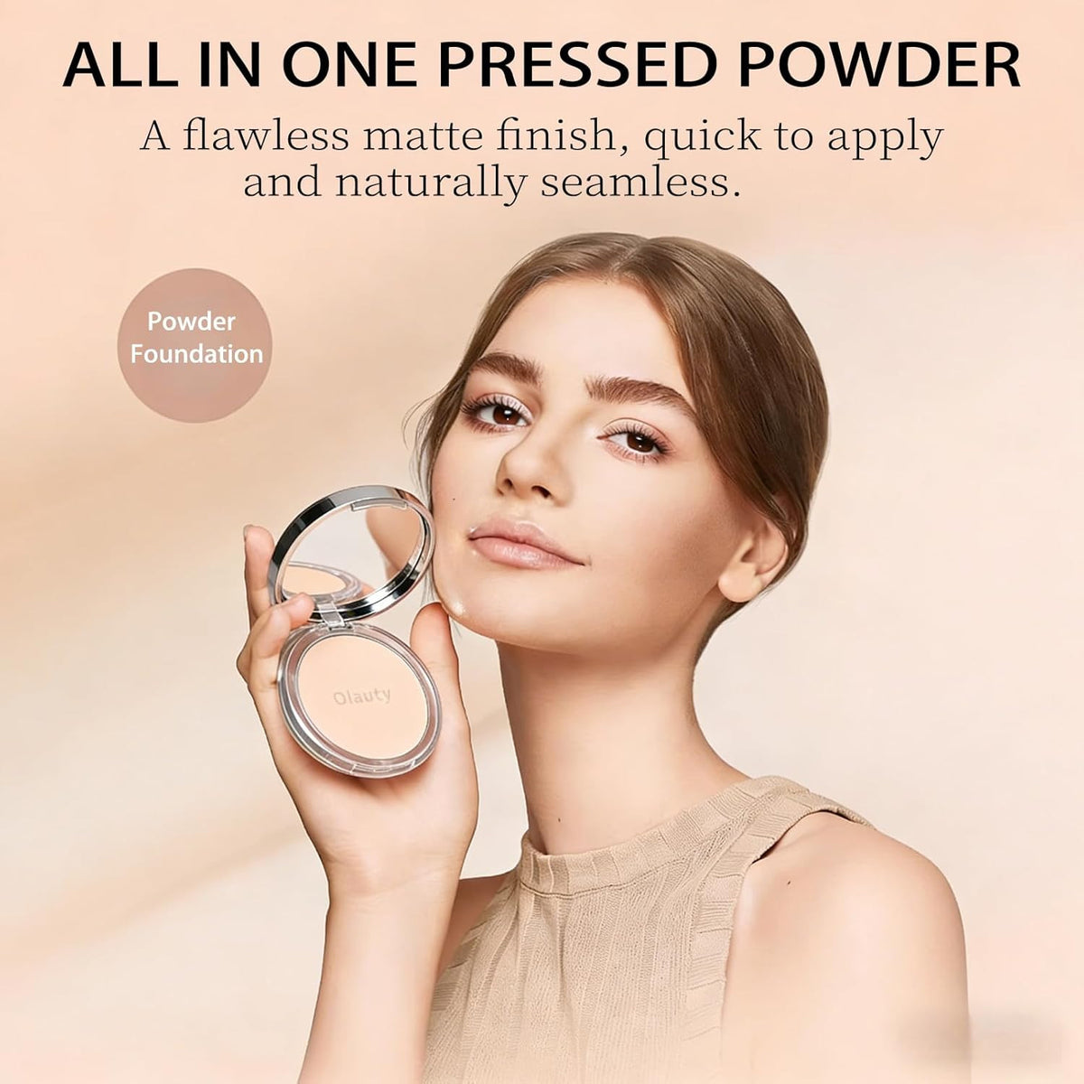 Mineral Powder Foundation with SPF 30, 4-in-1 Sun Protection Face Powder - Light to Medium Coverage
