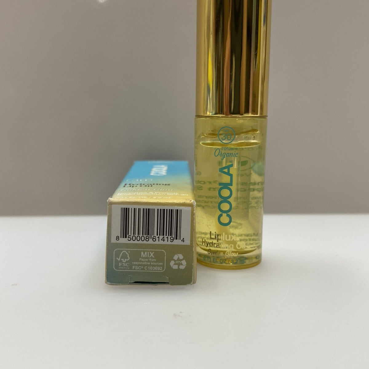 Organic Lip Oil with Golden Glow - Hydrating Lip Treatment, 0.11 Fl Oz