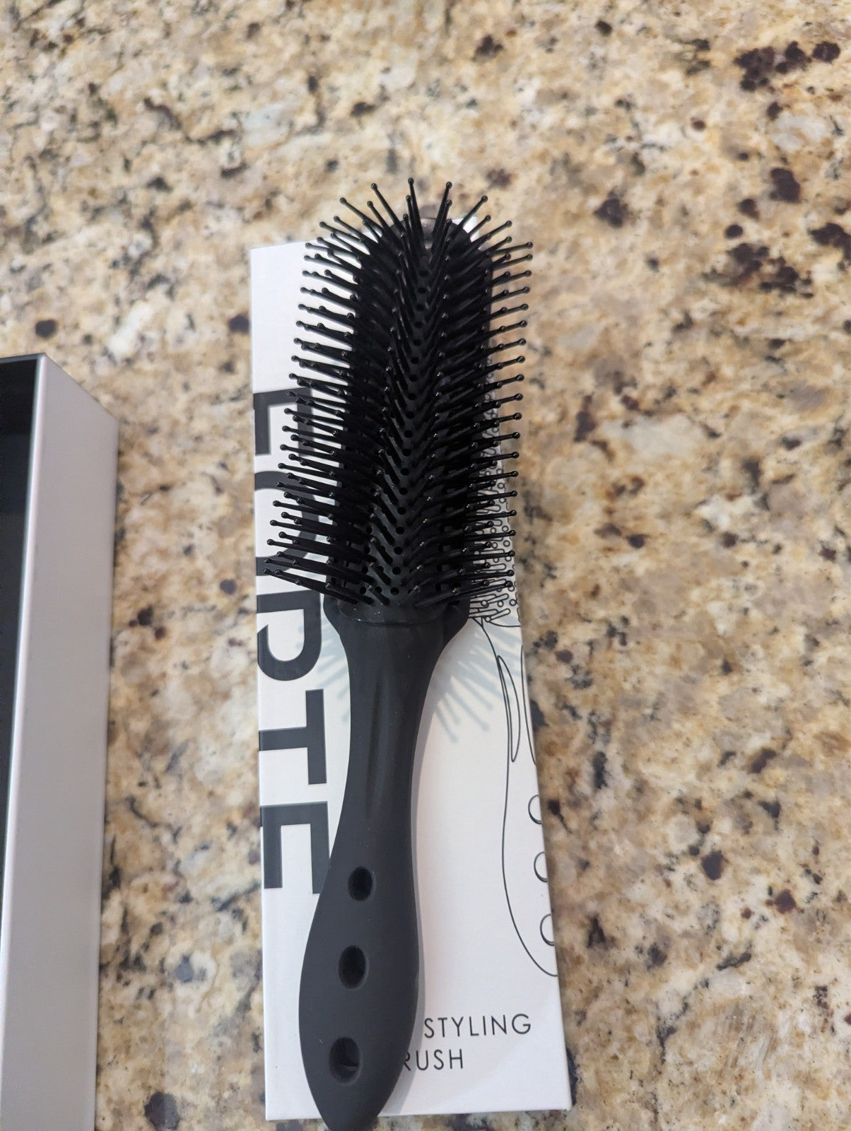 Vented Hair Styling Brush 9 Inch Lightweight Firm Bristles Black