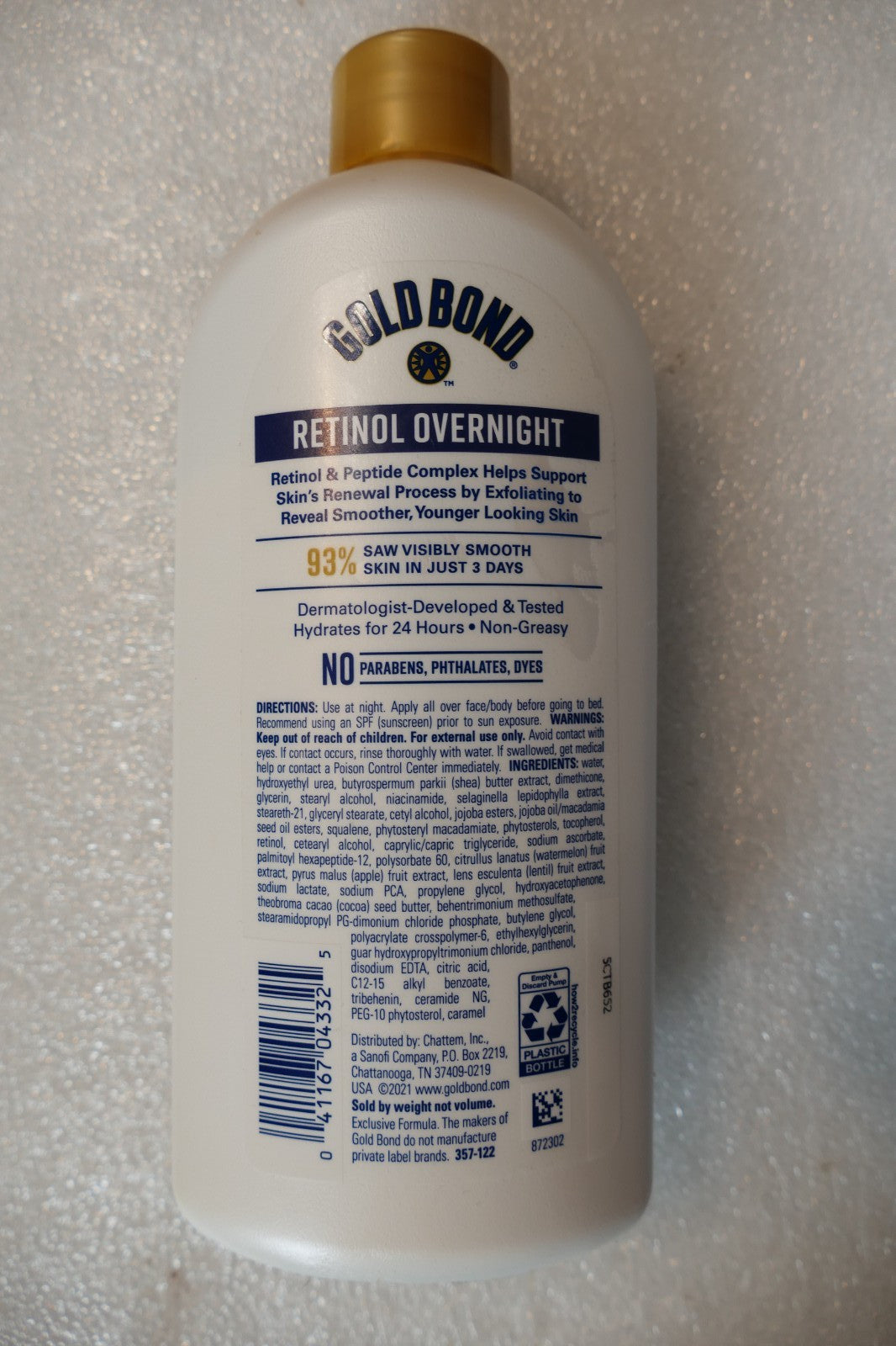 Gold Bond Age Renew Retinol Overnight Body & Face Lotion 13 oz