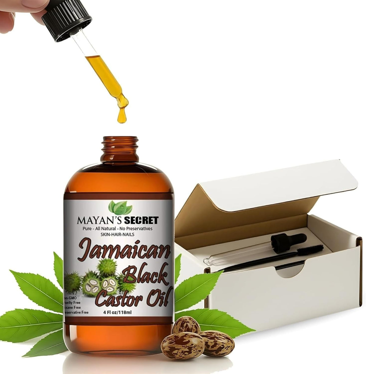 Black Jamaican Castor Oil 4oz Cold Pressed Organic Hair & Skin Oil