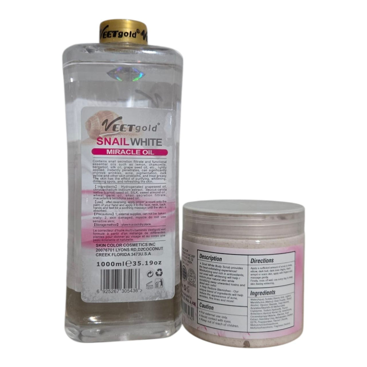 Veet Gold Snail White Body & Face Corrector Oil with Sun Protection SPF 25 1000ml