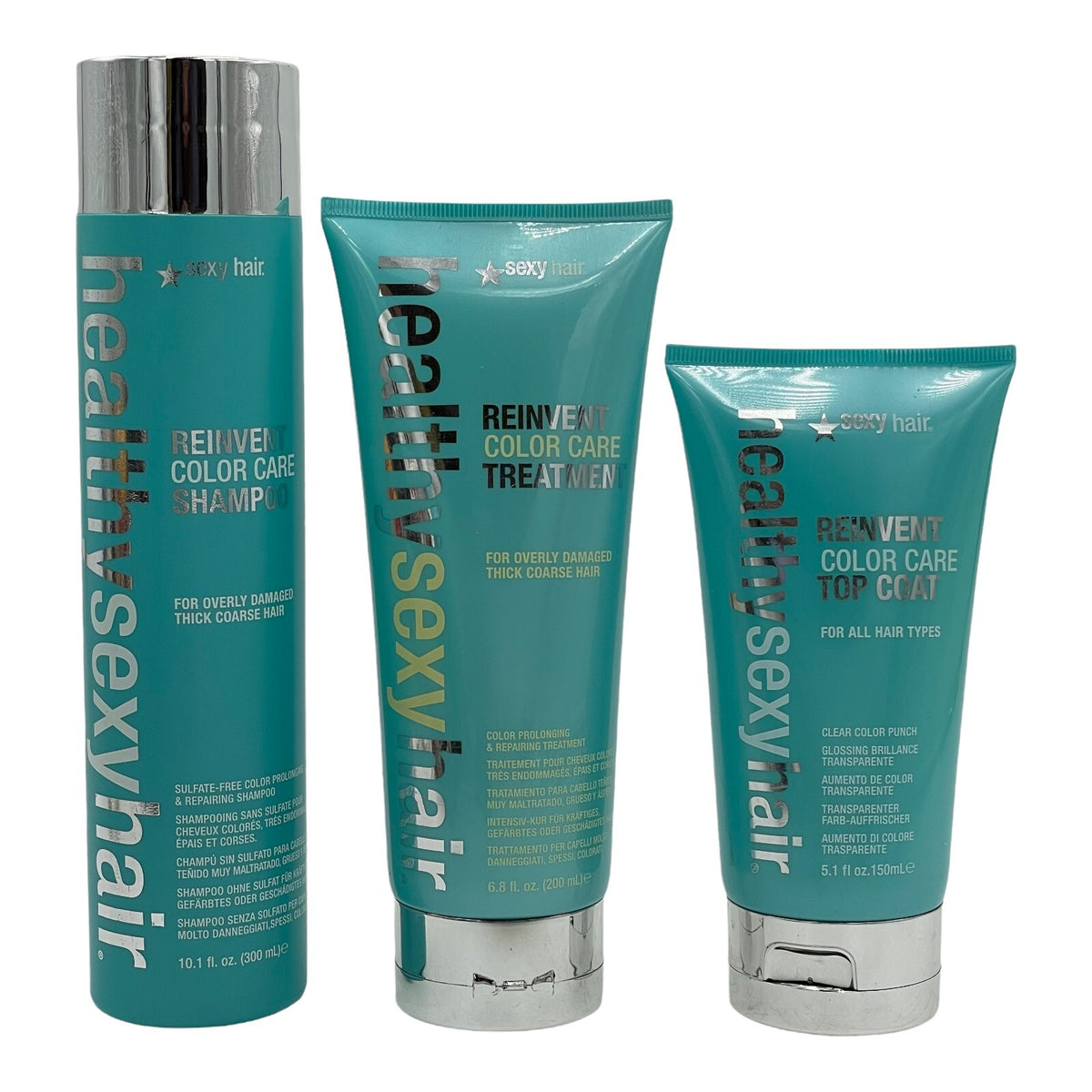 Healthy Sexy Hair Reinvent Color Care Shampoo, Treatment & Top Coat 3