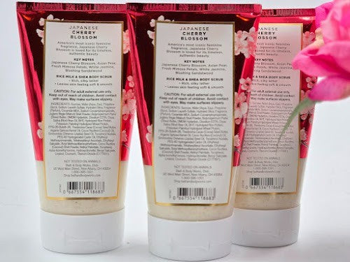 3)Bath Body Works JAPANESE CHERRY BLOSSOM Rice Milk Shea Scrub Wash 8