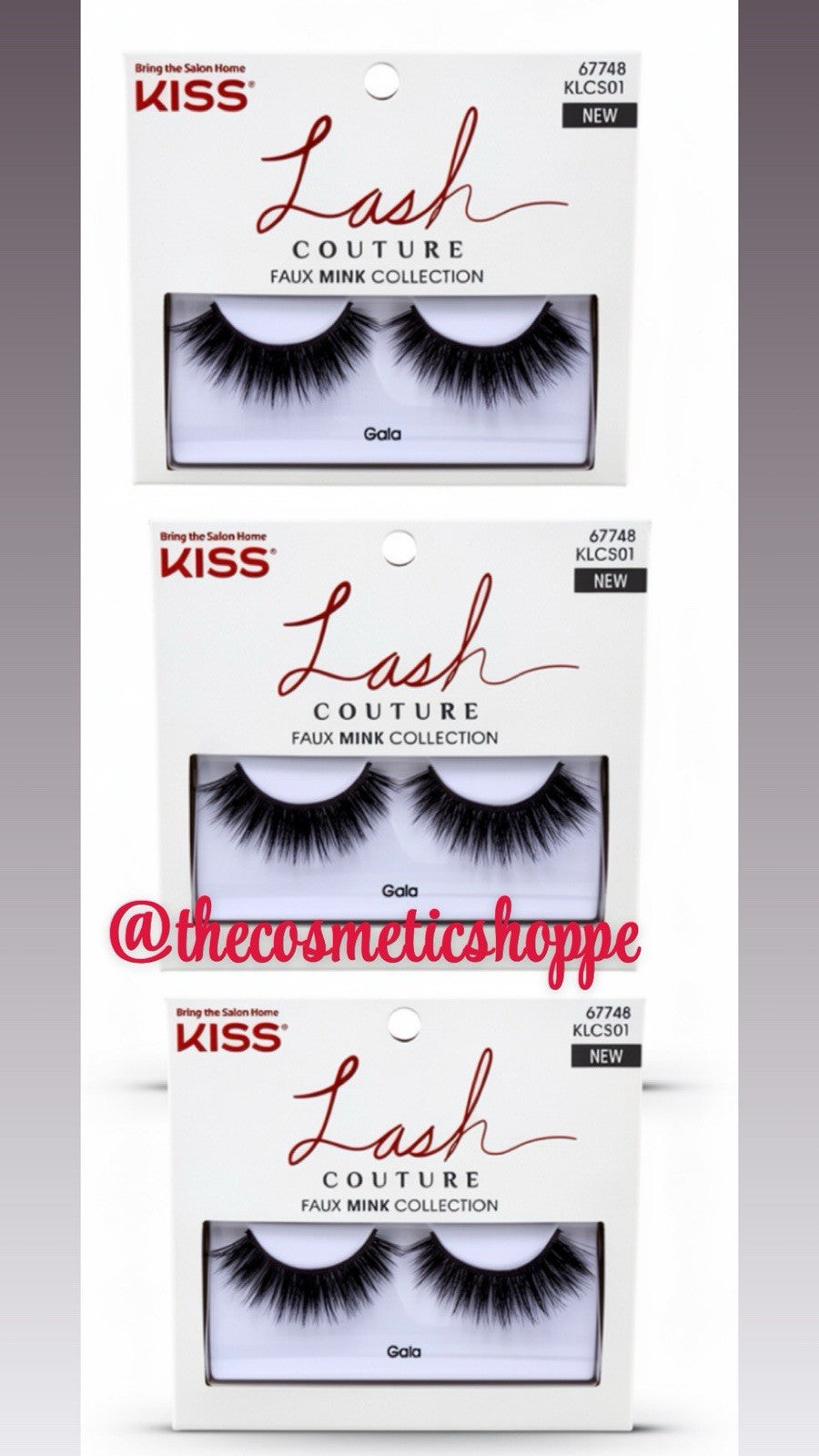 False Eyelashes Set - Faux Mink Collection, 3 Pack Gala Style