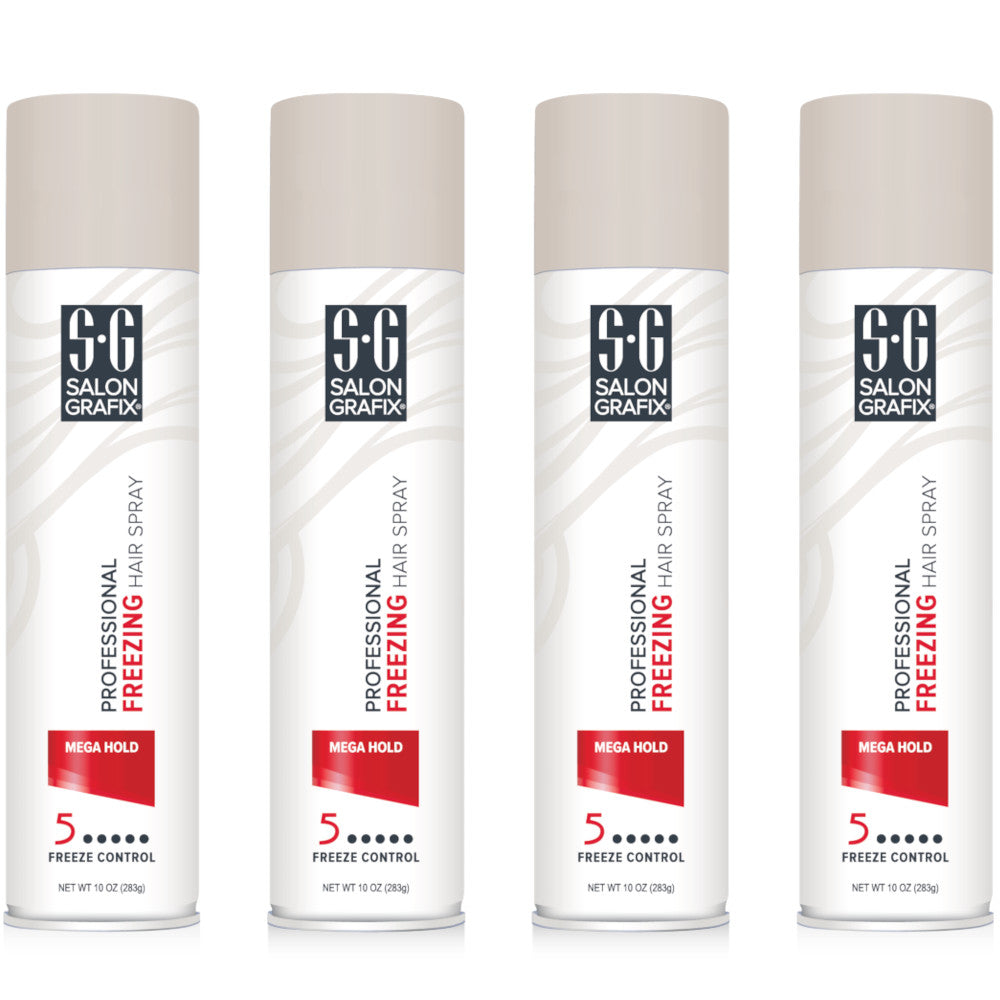 4 Pack Professional Mega Hold Hair Spray - Humidity Resistant, 10 Oz