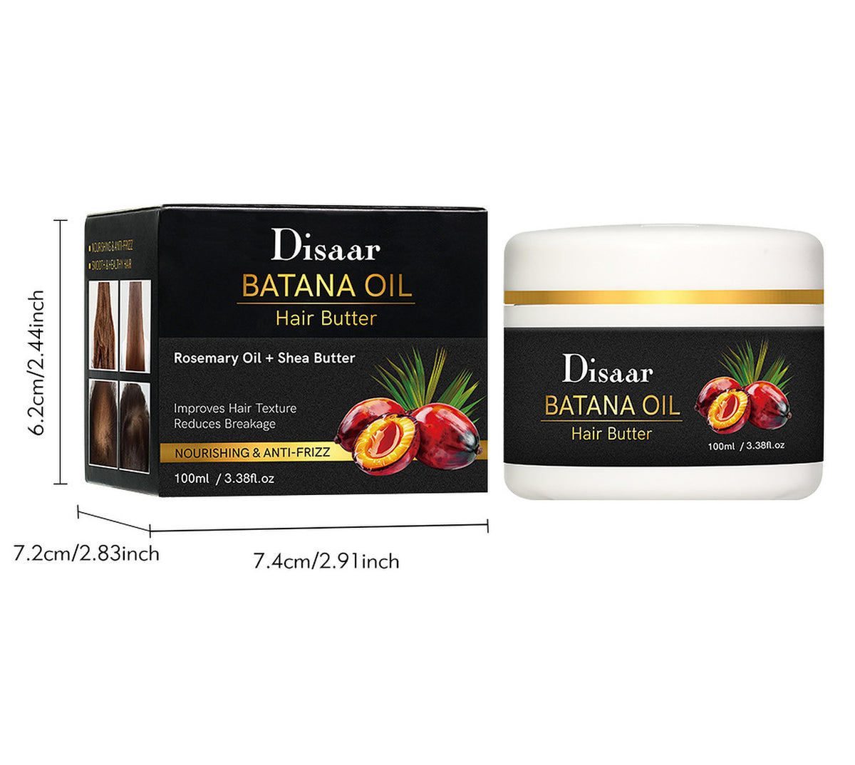 Disaar Beauty Batana Rosemary Shea Butter Hair Anti-Frizz Smooth 100ml
