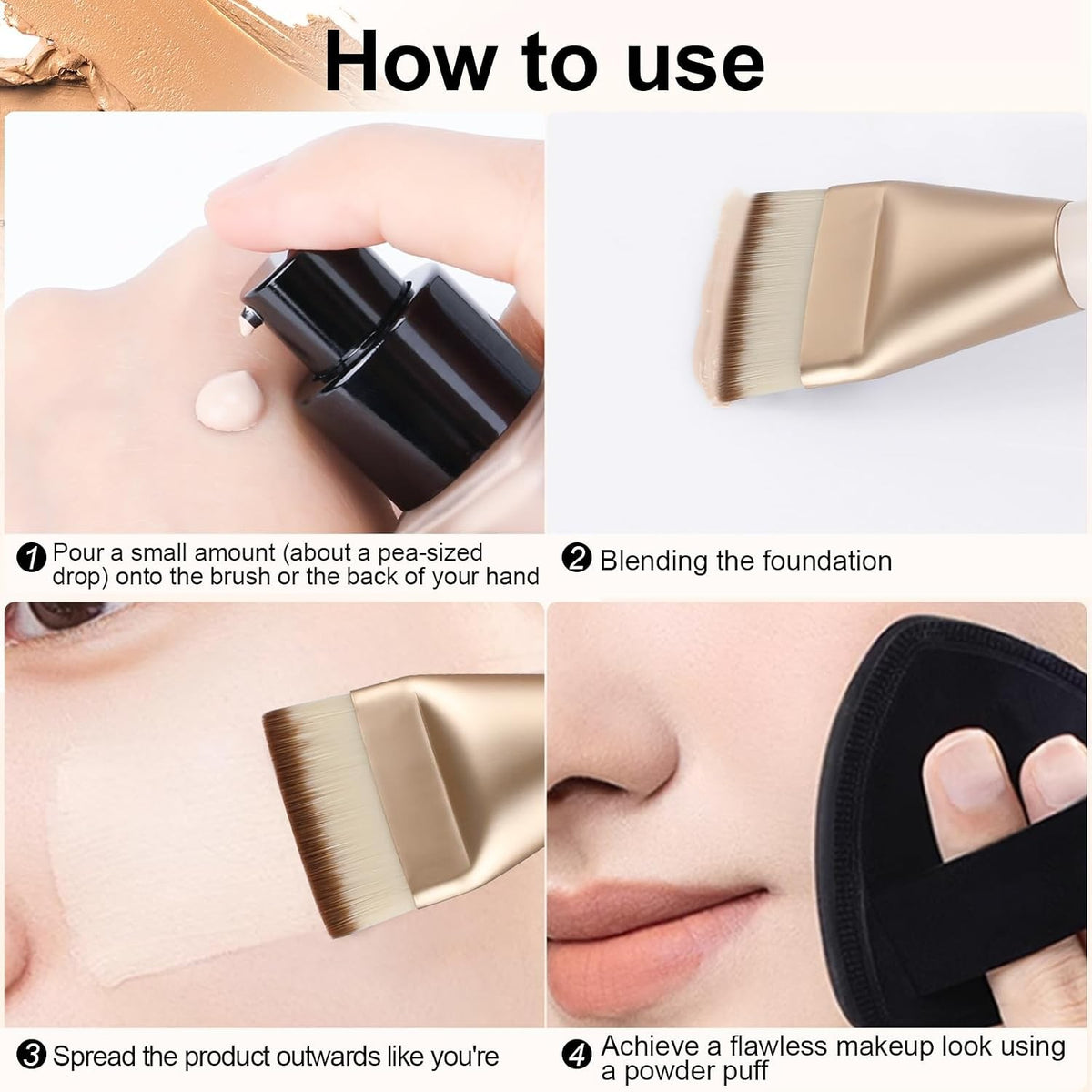 Flat Foundation Brush for Liquid Makeup - Precise Spatula Face Brush