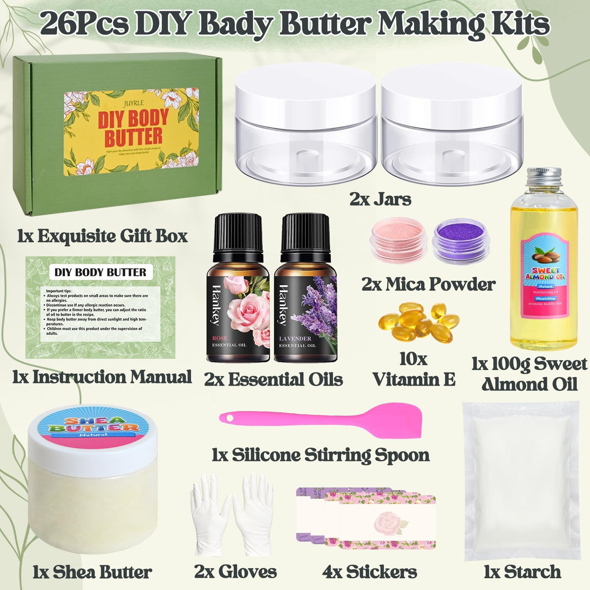DIY Body Butter Making Kit with Shea & Essential Oils - Pink