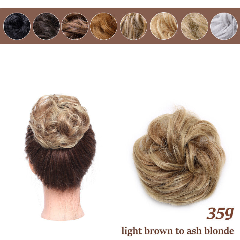 Thick Curly Messy Bun Hair Piece - Synthetic Hair Extensions for Updo & Volume